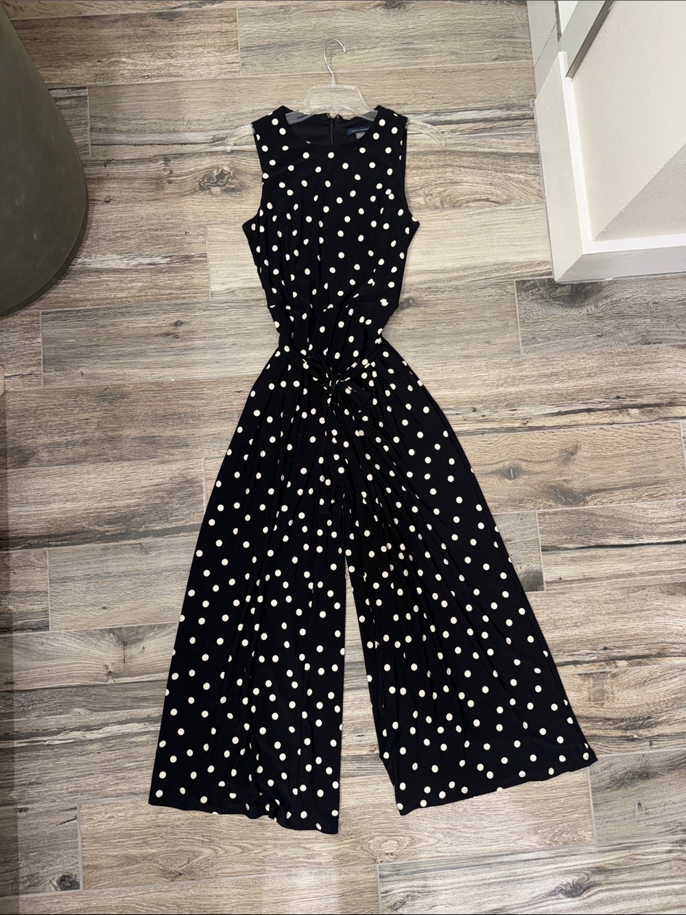 Tommy Hilfiger Black with White Polka Dot Wide-Leg Jumpsuit